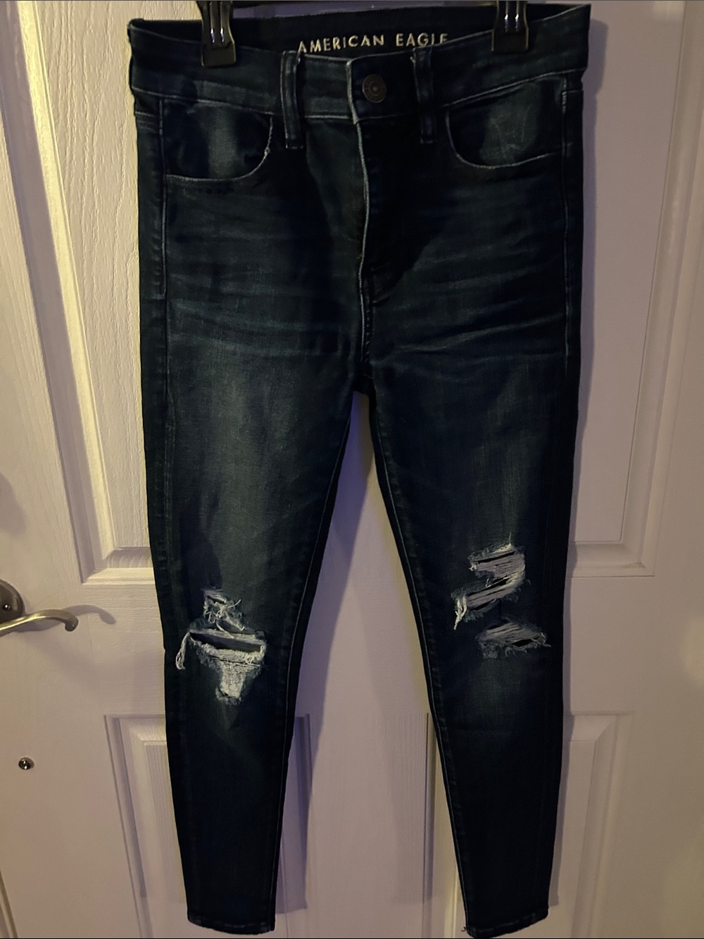 American Eagle Outfitters Dark Wash Ripped Jeggings 2 Short, 2S